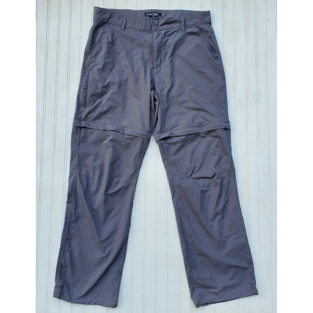 Kyodan Outdoor Mens Gray Convertible Zip Off Hiking Pants Ripstop Size Large